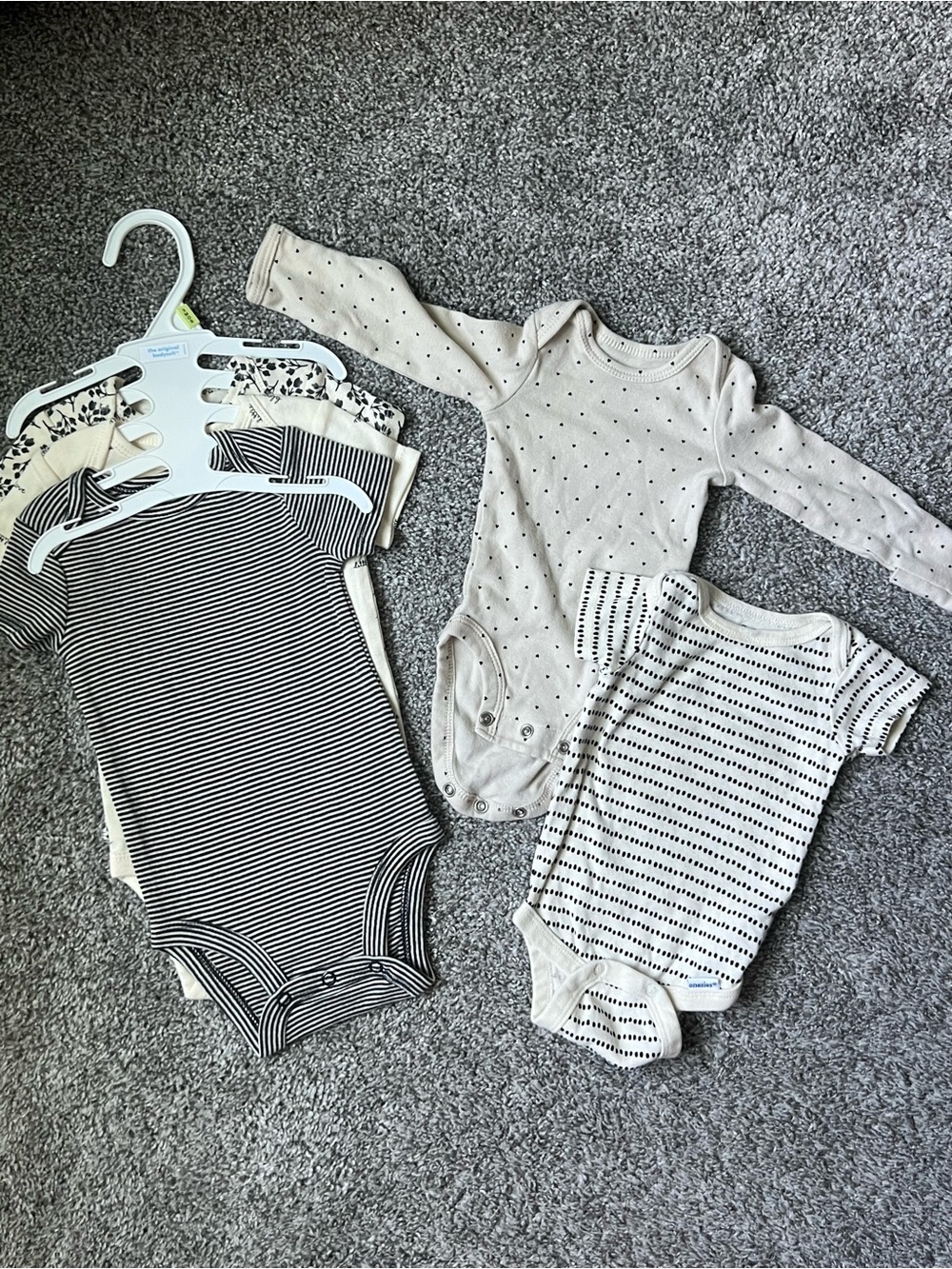 Carter's Onesie Bodysuits - Cream & Black
